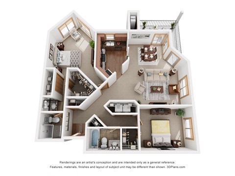 a floor plan is shown in this rendering